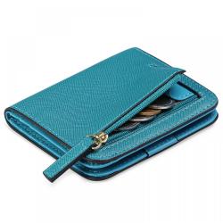 KBW666 Toughergun Women Rfid Blocking Small Compact Bifold Luxury Genuine Leather Pocket Wallet Ladies Mini Purse with ID Window