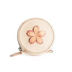 2024 Custom Logo Genuine Leather Mini Round Coin Purse For Women Small Pouch Bag