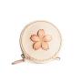 2024 Custom Logo Genuine Leather Mini Round Coin Purse For Women Small Pouch Bag