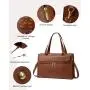 LOVEVOOK OEM Laptop Tote Bag for Women15.6 inch Work Business Tote Bag with Clutch Purse Vintage Leather Computer Bag Briefcase