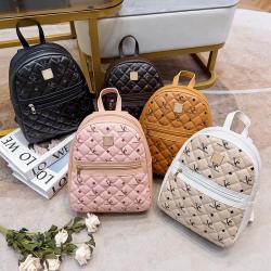Factory Wholesale Large capacity embroidered women's pu leather printed backpack bags for women Korean student backpacks