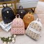 Factory Wholesale Large capacity embroidered women's pu leather printed backpack bags for women Korean student backpacks