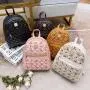 Factory Wholesale Large capacity embroidered women's pu leather printed backpack bags for women Korean student backpacks