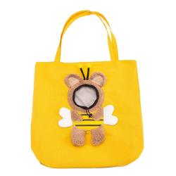ZR847 Pet Bag Dog Cat Travel Exposed Head Portable Shoulder Tote Bag Lovely Canvas Breathable Fabric Portable Outdoor Pet Bag