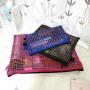 Gelory Mesh Zipper Cosmetic Pouch Clear Small Organizer Folder Bag Travel Makeup Brush Storage Bags