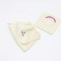 Wholesale Envelope Canvas Comb Mirror Packaging Pouch Beige Brown Cotton Makeup Cosmetic Envelope Bag