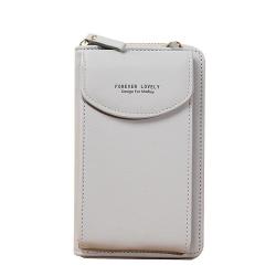 New Ladies Fashionable Single-Strap Shoulder Messenger Bag Large Capacity Zipper Clutch Wallet Portable Mobile Phone Solid Color