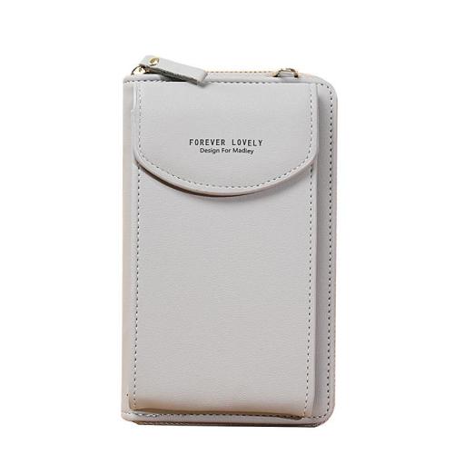 New Ladies Fashionable Single-Strap Shoulder Messenger Bag Large Capacity Zipper Clutch Wallet Portable Mobile Phone Solid Color
