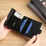 Double Automatic Popup Aluminum Alloy Case Wallet Credit Card Holder Business Microfiber Leather Wallet For Men wholesale