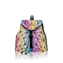 Lovevook Boutiques droppshiping ladies and girls big stock handbags shoulder bags PU geometric rainbow backpack school bags