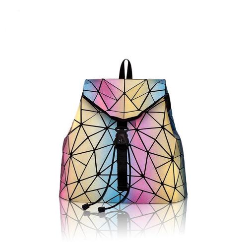 Lovevook Boutiques droppshiping ladies and girls big stock handbags shoulder bags PU geometric rainbow backpack school bags