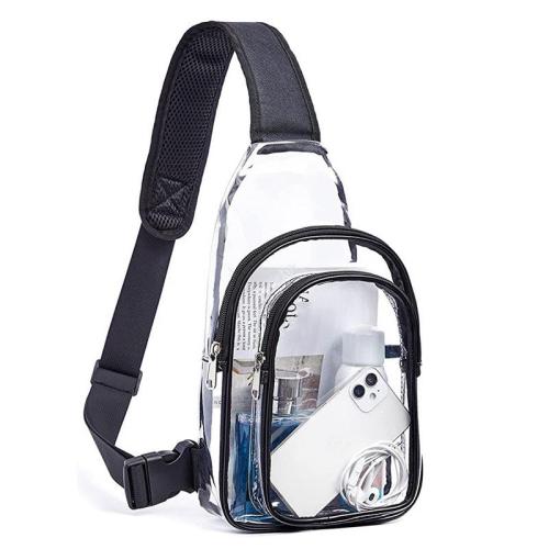 ZR932 Hot Sale Clear Chest Bag Transparent PVC Shoulder Crossbody Waterproof Travel Shopping Beach Bag Sport Outdoor Travel