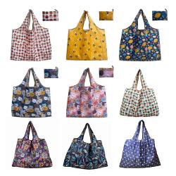 Gelory Popular Recycled Polyester Fabric Reusable Grocery Bags Eco Friendly Reusable Tote Shopping Bag