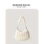 New Korean nylon pleated design puff bag bloated cotton shoulder bag fashionable versatile handbag bag for women