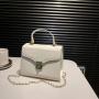 Fashion Fashion Women's Bag Versatile Stone Pattern Portable Small Square Bag Casual Chain Solid Color Buckle Shoulder Bag