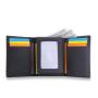 Birthday gift men wallet genuine leather RFID trifold leather wallet with ID window flip
