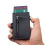 Wholesale genuine leather metal wallet card holder rfid blocking aluminum card holder