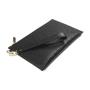 New Fashion Luxury High End Quality Ostrich Skin Purse Personalized Custom Zipper Flat Men Pouch Clutch Bag With Wrist Strap