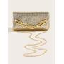 Factory hot selling golden women clutch bags with acrylic chain dinner dress clutch purses and handbags for women wallets