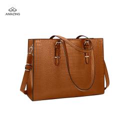 Luxury Alligator Crocodile Print Custom Logo Ladies Fashion Laptop Handbag For Women Laptop Handbag