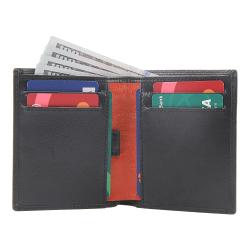 Custom mens slim wallet genuine leather bifold wallet rfid blocking wallet for men
