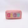 Keymay Embroidered Letter Cosmetic Bag High Quality Nylon Pouch Custom Personalized Make Up Bag Women Makeup Accessories