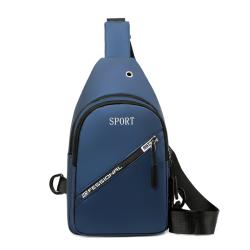 Men's Chest Bag New Simple Multi-layer Leisure PU Messenger Bag Fashion Anti-theft Shoulder Bag With USB