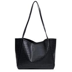 HR488 New Trend Women Handbag Woven Pattern Tote Shoulder Messenger Purses Bags PU Large Laptop Underarm Shopping Bag for Women