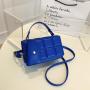 Wholesale PU Leather Rectangle-shaped Casual Handbag Pure Color Crossbody Bag Square Indentation Shoulder Ladies Bags with Pouch