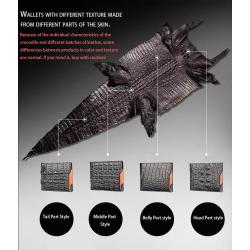 Custom Designer Luxury Classy Men's Genuine Real Crocodile Skin Leather Durable Money Multi Card Bifold Short Wallet For Men