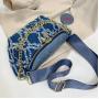 2024 Custom Logo Denim Shoulder Fanny Pack For Women Jeans Waist Bag With Charm