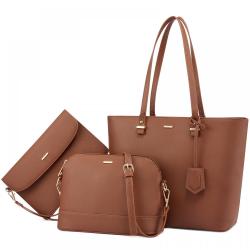 LOVEVOOK Factory wholesale 3 in 1 classic handbag set crossbody shoulder bags for women  custom logo purses and handbags 2024