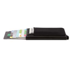 KHF29 2023 Men's PU Automatic Pop-up Card Holder with Aluminum Box RFID Metal European and American Style Card Case