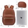 LOVEVOOK 2022 Women Quilted Travel Laptop Backpack 15.6 Inch Potable PU Backpacks Book Bag For School College Work Business Trip