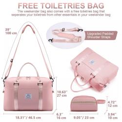 JFFD Weekender Overnight Carry on Duffel Bag with Toiletry Purses Shoulder Tote Gym Bag Cheap Travel Luggage Bags for Women