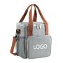 Custom Logo School Picnic Beach Double Layer Insulated Reusable Lunch Tote Bag with Adjustable Shoulder Strap