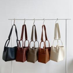 Creative design temperament shoulder bag women's luxury bucket bag fashion plain trend box women's handbag
