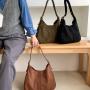 New design Retro PU leather shoulder bag for women Simple plain wholesale handbags ladies fashion Bucket bag