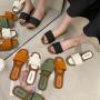 Summer New Home Sandals and Slippers Thick Bottom Slippers Women Flat-bottomed Slippers Women Wear Sandals Outside PVC OEM 0.2kg