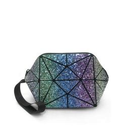 LOVEVOOK Fashion geometric small wallet PU material geometric luminous hand bag purse