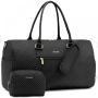LOVEVOOK Large Quilted Weekender Bag for Women with Toiletry Bag  Carry on Overnight Bag with Shoe Pocket Travel Luggage Duffels