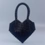 Custom black Heart Beaded acrylic resin bag 2024  Private Label Handmade Women's Dinner Handbag Low MOQ Custom Luxury Pearl Bag