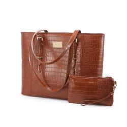 2023 Lovevook 2pcs Classic Crocodile pattern Large Business handbags and Purse Luxury Computer Hand bag Ladies Laptop PU Tote Ba