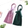 Custom Colorful Soft Velvet Handle Drawstring Packaging Gift Bag Logo Printed Wedding Favor Party Gift Jewelry Velvet Pouch