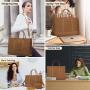 LOVEVOOK 2pcs/set Fashion Quilted 15.6 in Waterproof Work Bag Travel Business Shoulder Tote Bag Handbag  Laptop Bags for Women