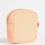 Custom Square Embroidery Tree Patch Waterproof Nylon Peach Pink Small Travel Bags for Women Toiletries Cosmetic Pouch