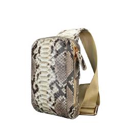 Bolso Para Hombre Pecho Hot Sale Custom Genuine Real Snake Skin Leather Fashion Men Fanny Pack Waist Crossbody Sling Chest Bag