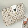 Embroidery tote bag ladies bag 2024 new women's shoulder bag diamond chain crossbody Korean printing handbag