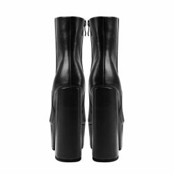2023 Bottes Femme Fashion Designer Ladies Round Toe Super High Chunky Heel Short Boots Women Thick Platform Ankle Booties