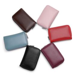 OEW070 New RFID Card Holder Pop Up Minimalist Mini Wallet Men Genuine Leather Wallets Money Clip Purse For Men Leather Wallet